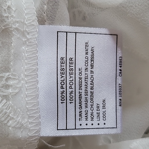 Ariat White Short Sleeve Eyelet Top Sheer Lightweight Airy Blouse Coverup Small - Picture 11 of 11